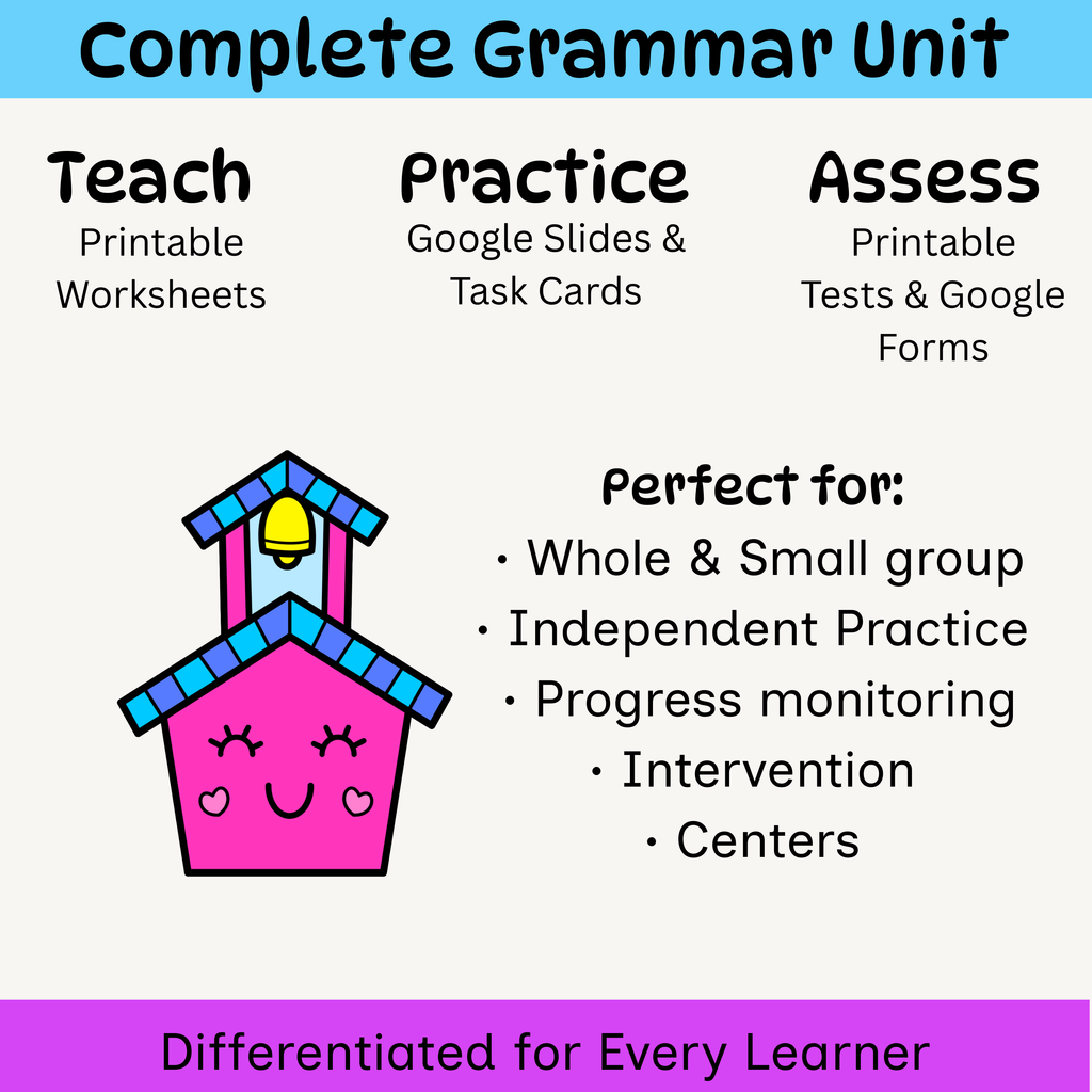 2nd–3rd Grade Grammar & Reading Comprehension Mega Bundle | Printable + Digital Literacy Activities | On-Level & Differentiated Support